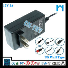 ac dc power adapter 12v 2a UL/CUL GS CE SAA FCC approved (2 years warranty)